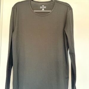 Segments Long Sleeve Crewneck 100% Merino Wool Base Layer in Black